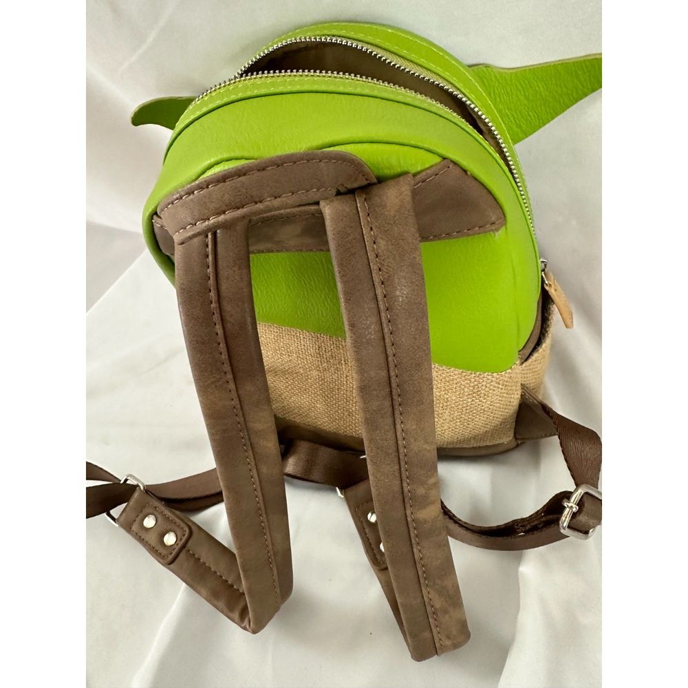 Yoda Star Wars Loungefly Disney Parks MINI BACKPACK Bag Purse Holder BATUU GUC - Picture 2 of 7